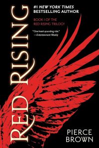 Cover of Red Rising bty Pierce Brown. A Red Wing across a black background.